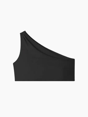 summersalt Ruched Sidestroke Bikini Top — Black